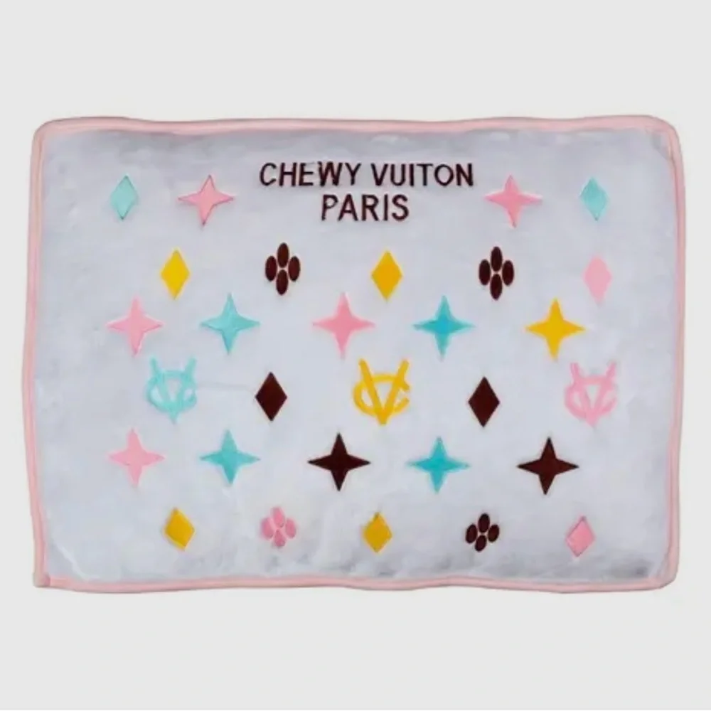 White Chewy Vuiton Dog Bed 💕